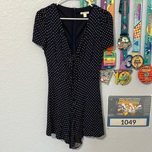 Navy polka dot romper